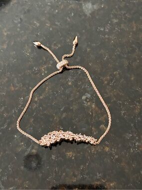 Rose Gold Crystal Adjustable Slider Bracelet